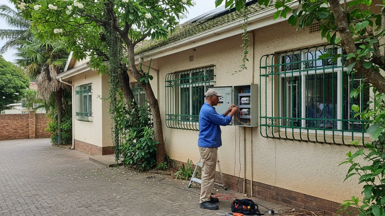 Durban electrician at work on a DB board