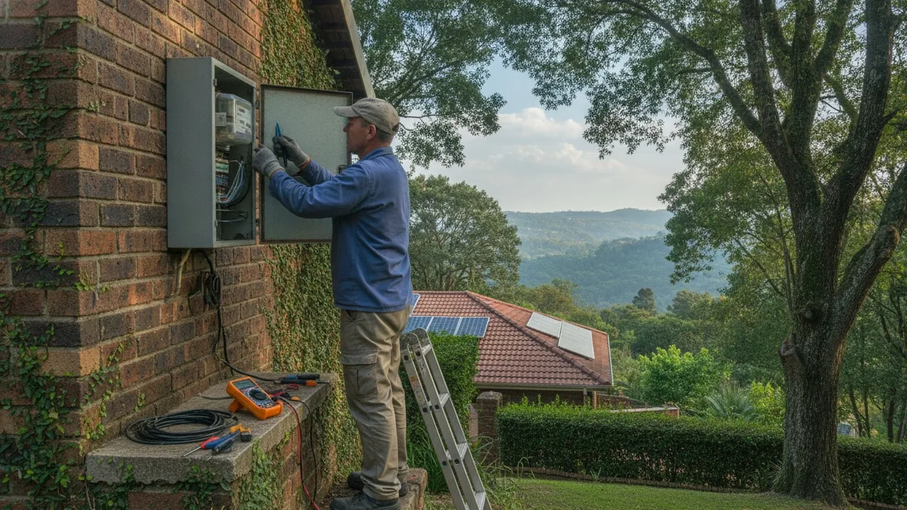 Durban electrician at work on a DB board