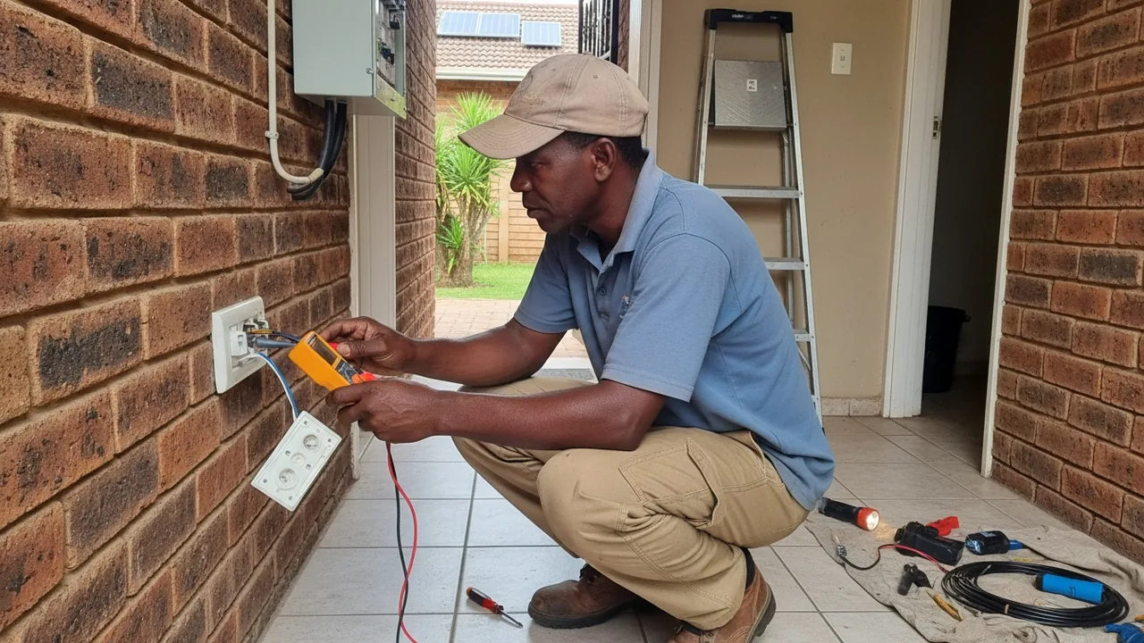 Durban electrician at work on a DB board