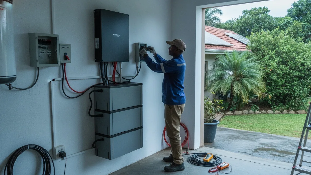 Durban electrician at work on a DB board