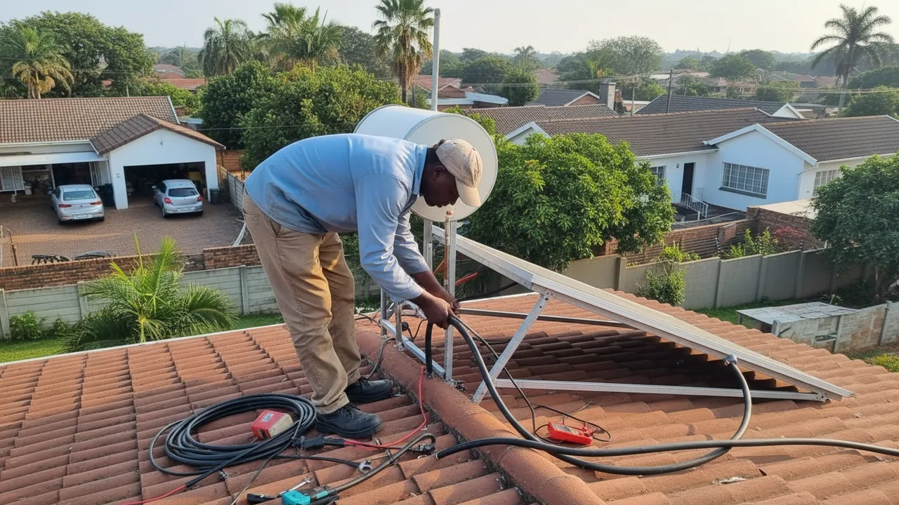Durban electrician at work on a DB board